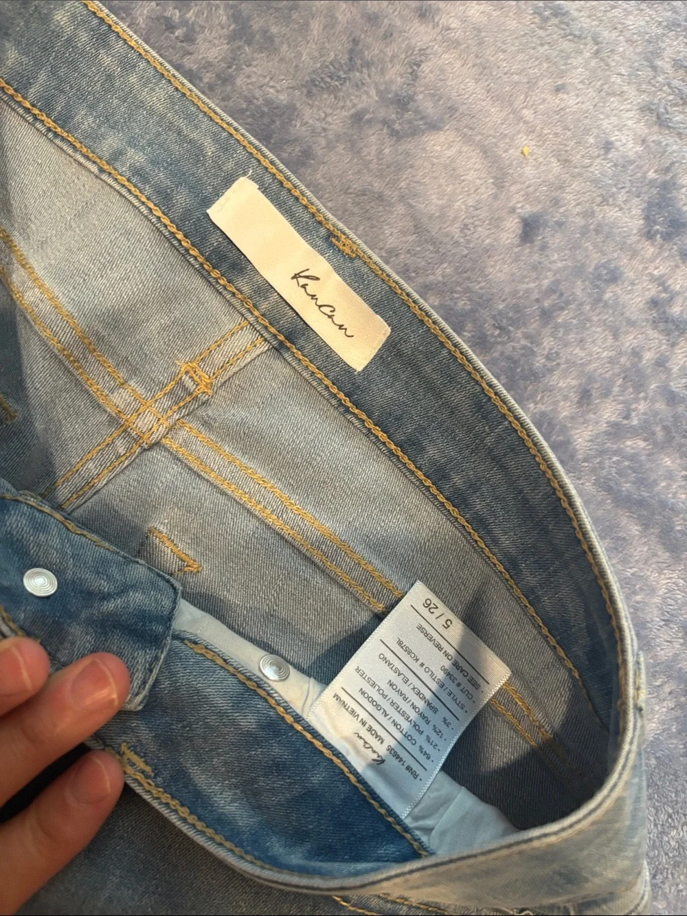 KanCan Light Blue Distressed Denim Bermuda Shorts